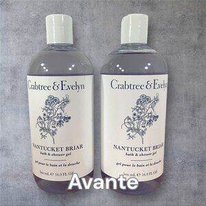 2 Crabtree & Evelyn NANTUCKET BRIAR Bath & Shower Gel 16.9 fl oz